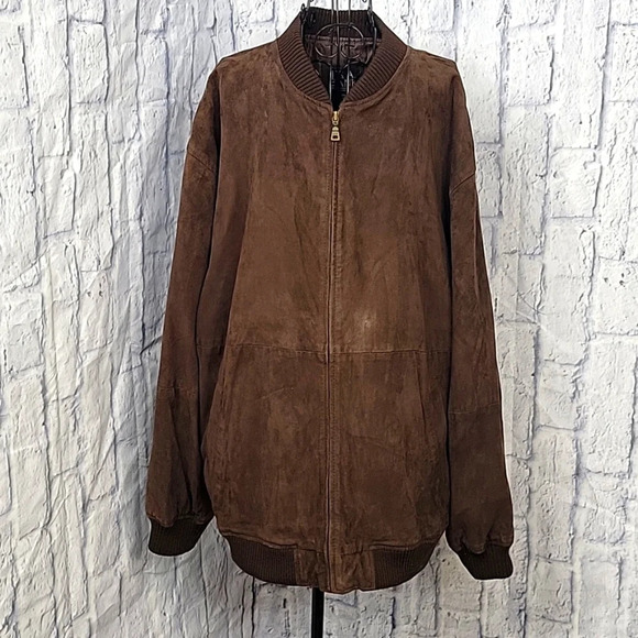 JOS. A. BANK Brown Leather Suede Men's Jacket XXL‎ - Picture 1 of 13